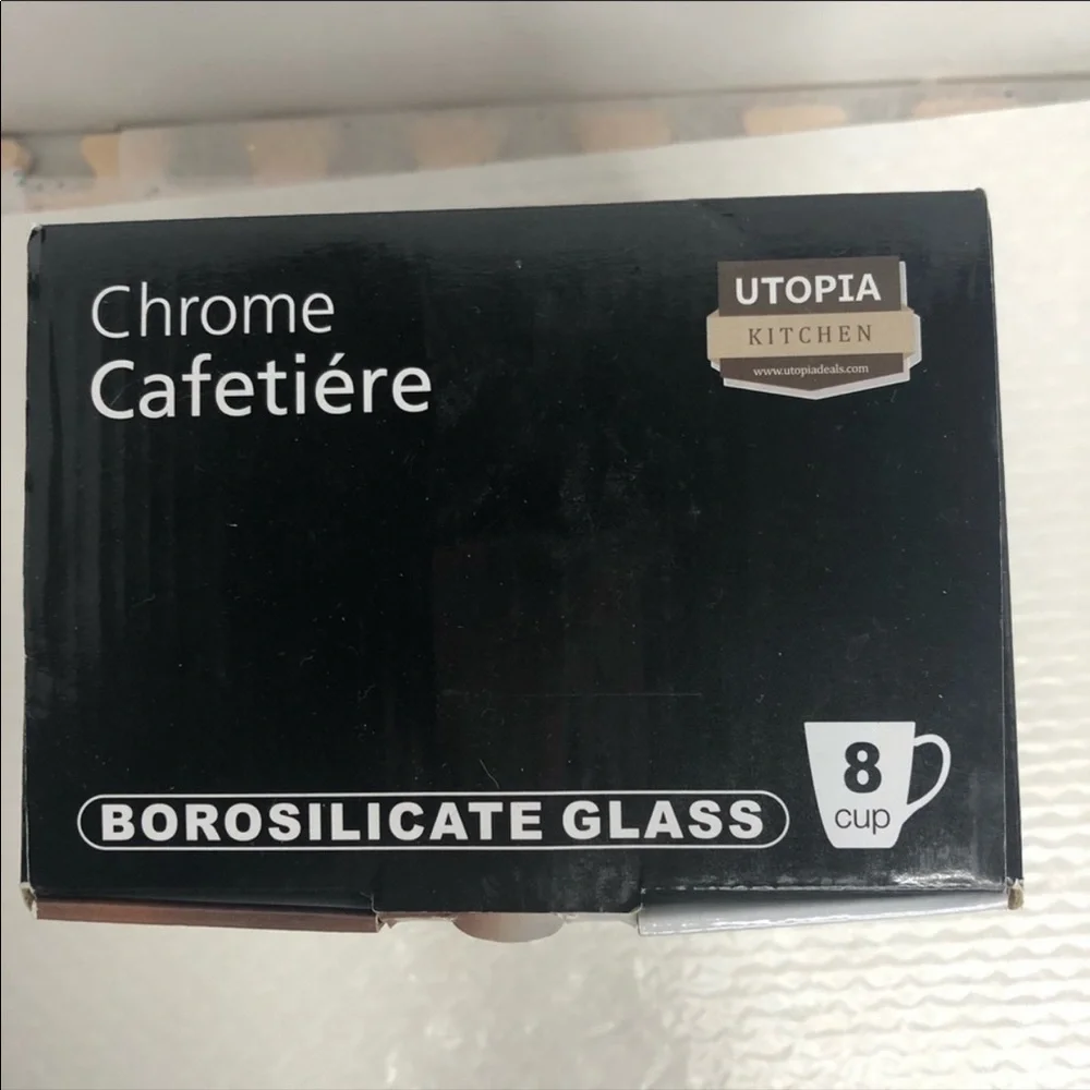Utopia Kitchen French Press 8 Cup Chrome Cafetiere